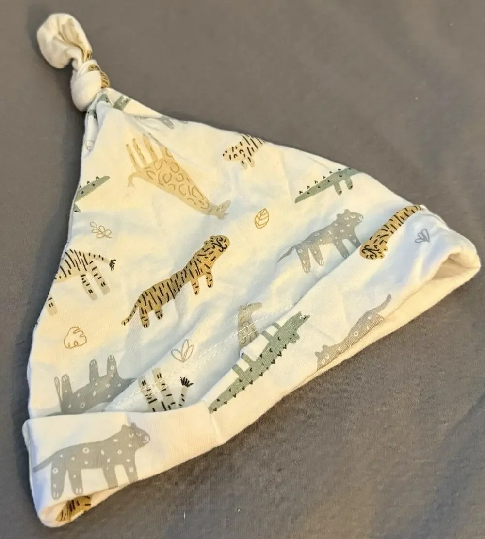 2022 Buy Buy Baby Mighty Goods Stocking Cap, Zoo Safari Jungle Animals, Size 9m